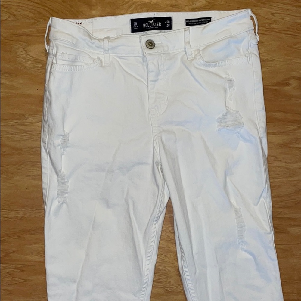 hollister size 7 white jeans